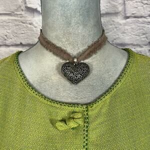 Handmade/Upcycled Silver Filigree Heart Pendant Necklace